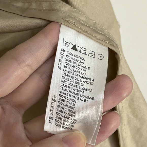 H&M Tan Jacket Anorak Utility Hooded Lightweight Beige Cargo Roll Tab Sz S 4 - Picture 7 of 8